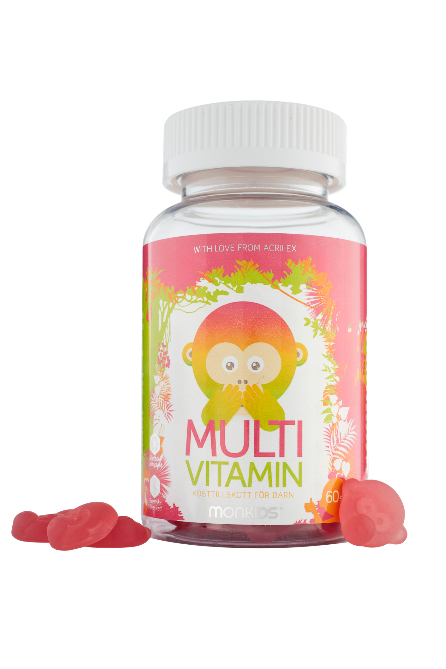 Monkids Multivitamin Vadelma 60 kpl