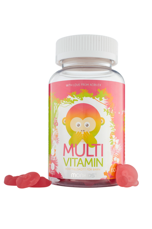 Monkids Multivitamin Vadelma 60 kpl